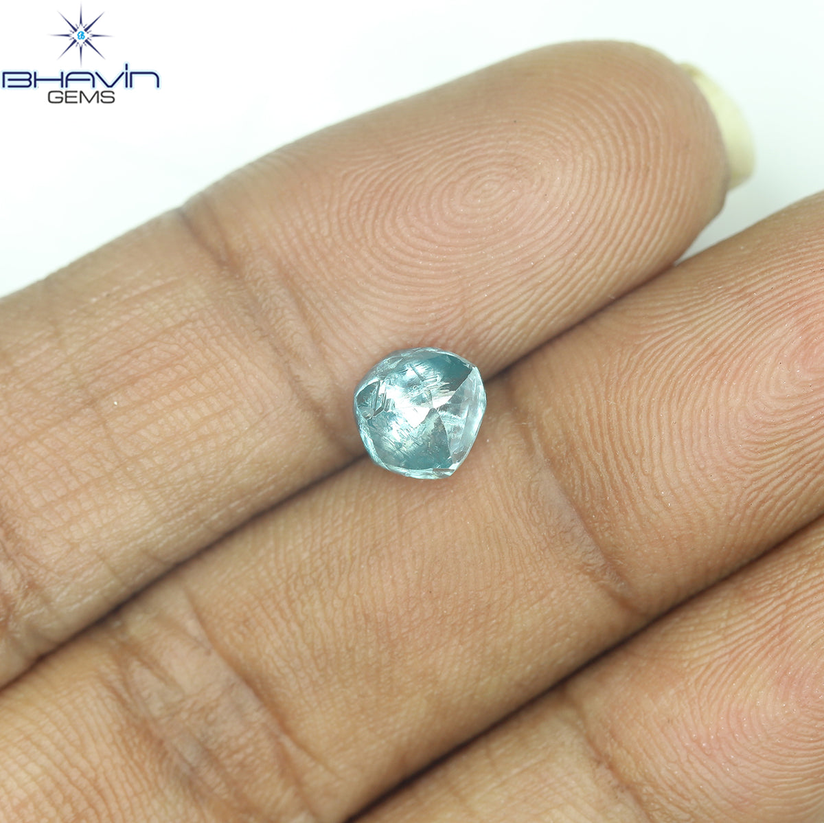 1.43 CT Natural Rough Diamond Enhanced Blue Color Clarity VS (6.35 MM)