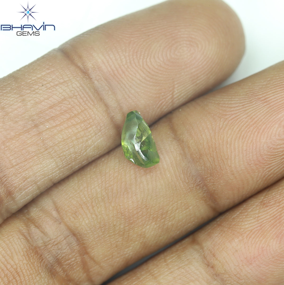 0.95 CT Natural Rough Diamond Enhanced Green Color Clarity VS (7.31 MM)