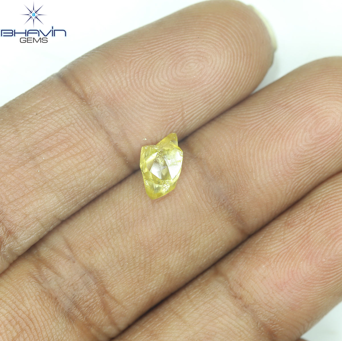 0.99 CT Natural Rough Diamond Enhanced Yellow Color Clarity VS (8.06 MM)
