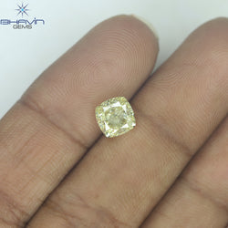 GIA Certified 1.58 CT Cushion Diamond Yellow Color Natural Diamond VS2 Clarity (6.16 MM)