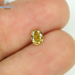 0.27 CT Oval Shape Natural Diamond Green (Chameleon) Color VS2 Clarity (4.42 MM)