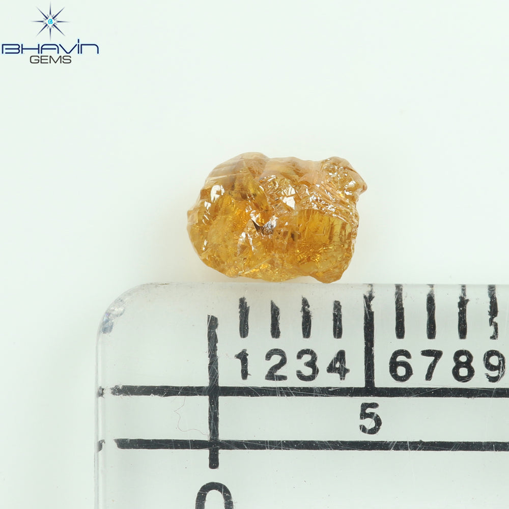 0.70 CT Rough Shape Natural Diamond Orange Color SI1 Clarity (4.80 MM)