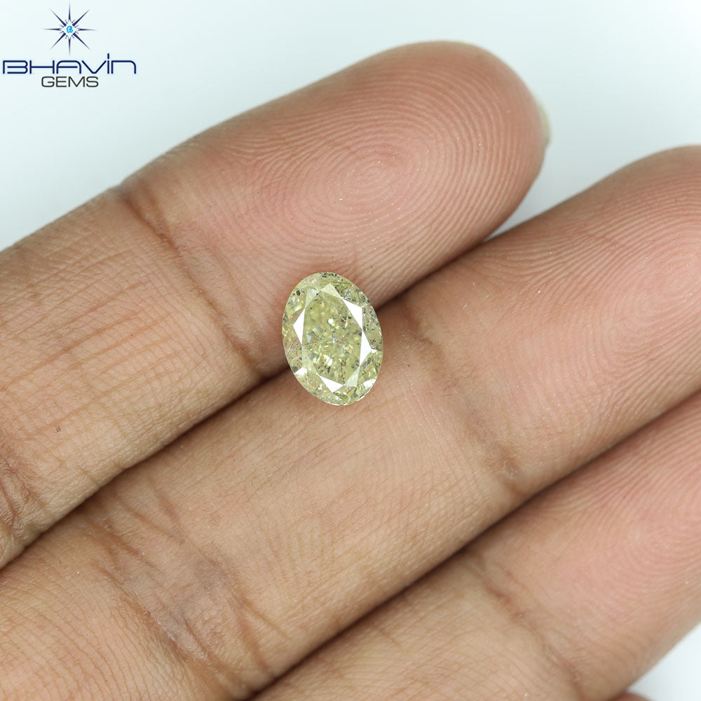 1.49 CT Oval Diamond Natural Yellow Color I1 Clarity (7.76 MM)