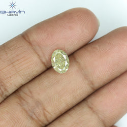 1.49 CT Oval Diamond Natural Yellow Color I1 Clarity (7.76 MM)