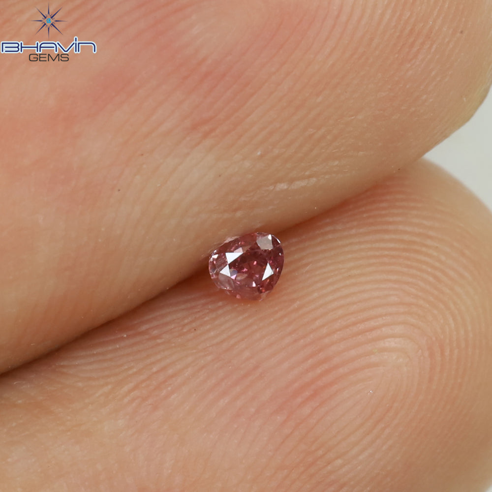 0.06 CT Heart Shape Natural Diamond Pink Color VS1 Clarity (2.31 MM)