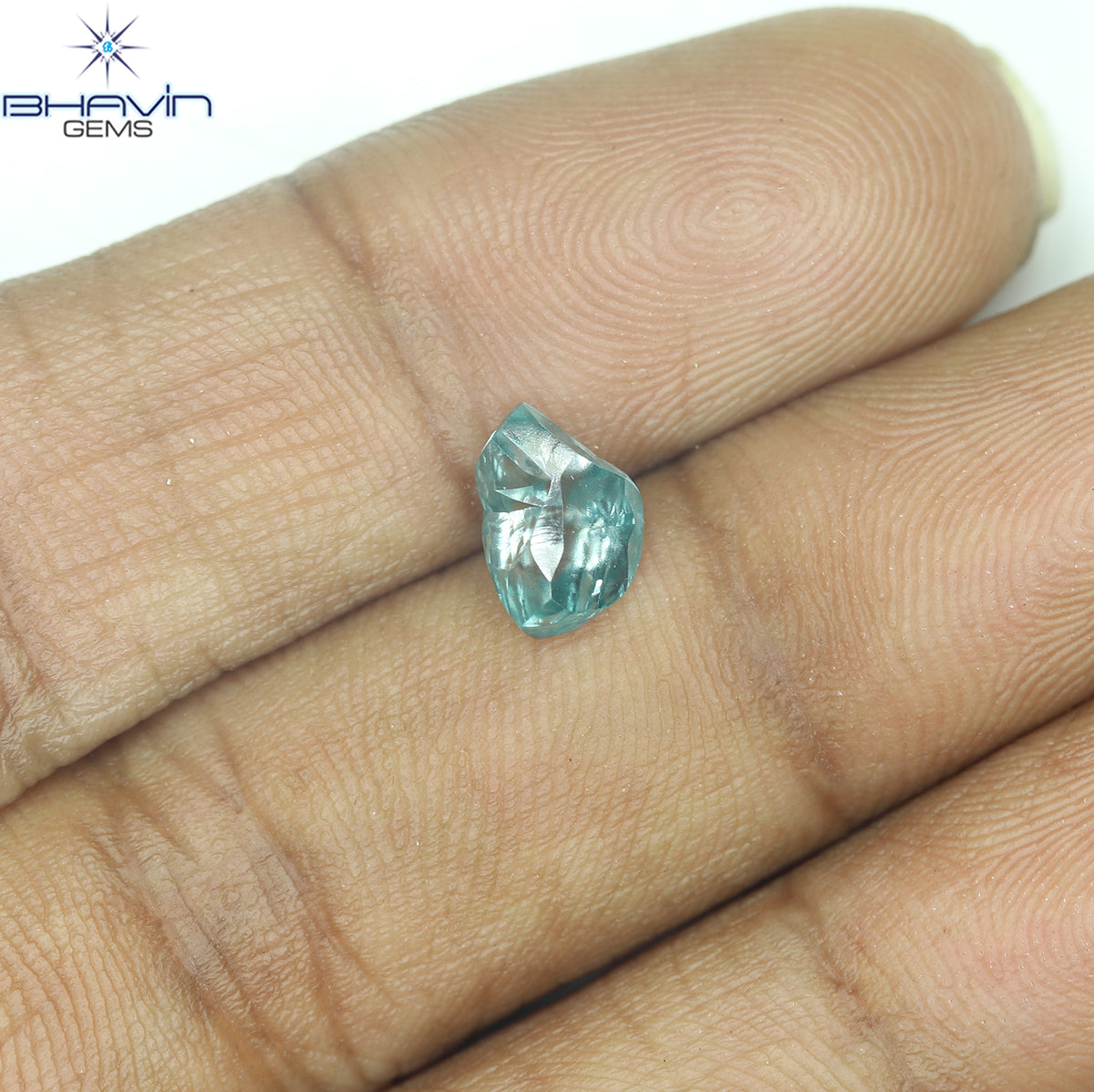 1.14 CT Natural Rough Diamond Enhanced Blue Color Clarity VS (7.43 MM)