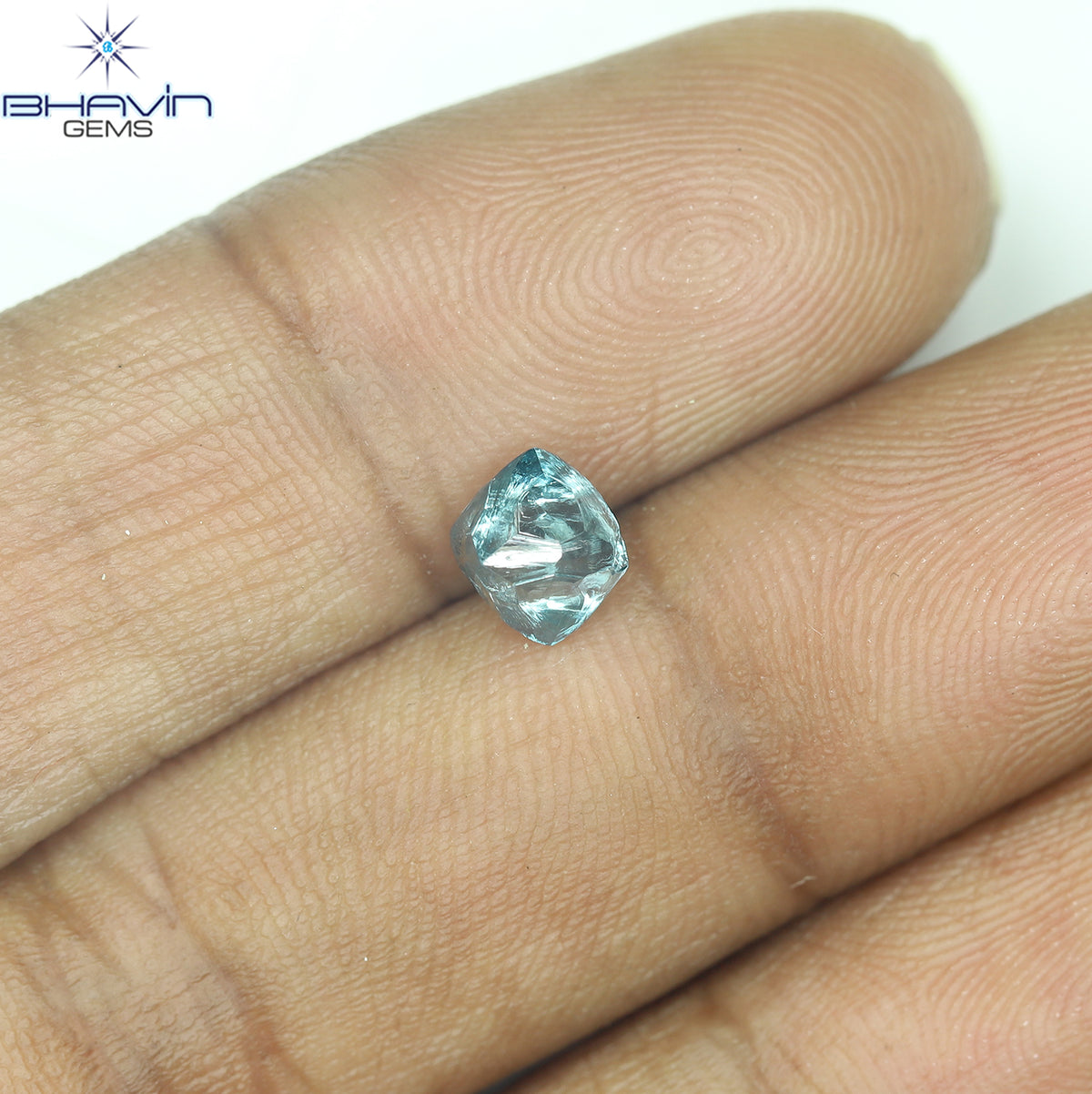 1.16 CT Natural Rough Diamond Enhanced Blue Color Clarity VS (5.40 MM)