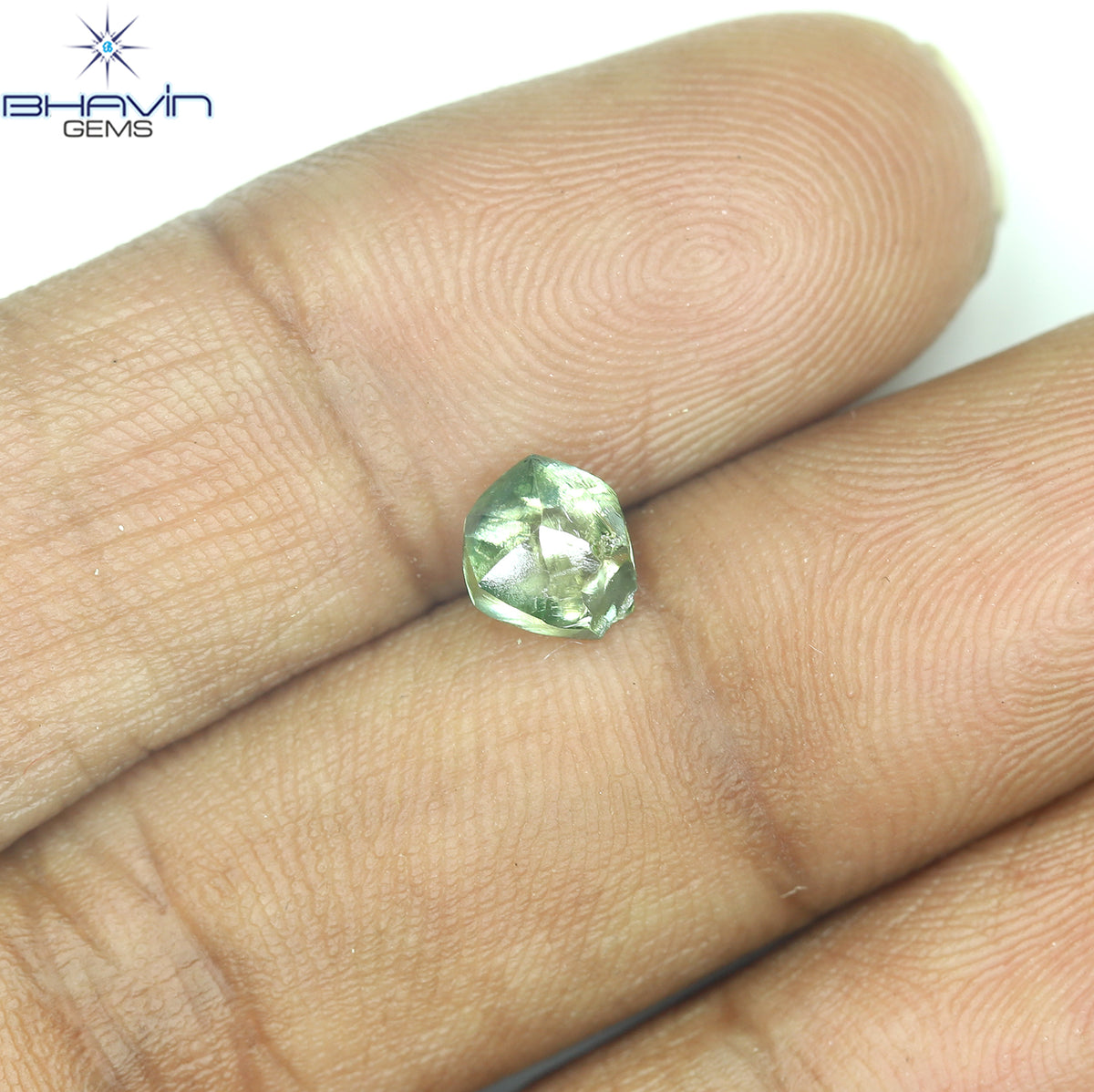 1.08 CT Natural Rough Diamond Enhanced Green Color Clarity VS (6.00 MM)