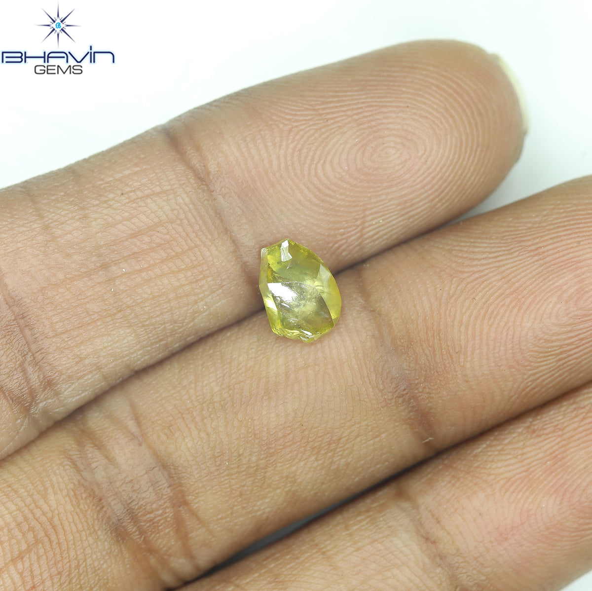 0.99 CT Natural Rough Diamond Enhanced Yellow Color Clarity VS (7.09 MM)
