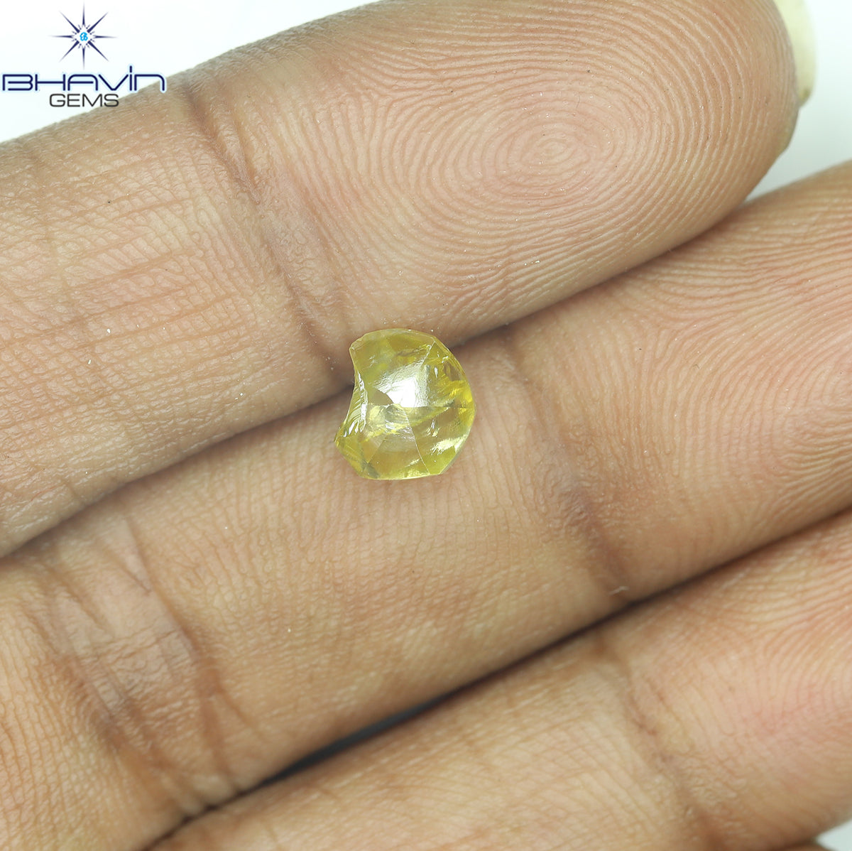 0.90 CT Natural Rough Diamond Enhanced Yellow Color Clarity VS (6.56 MM)