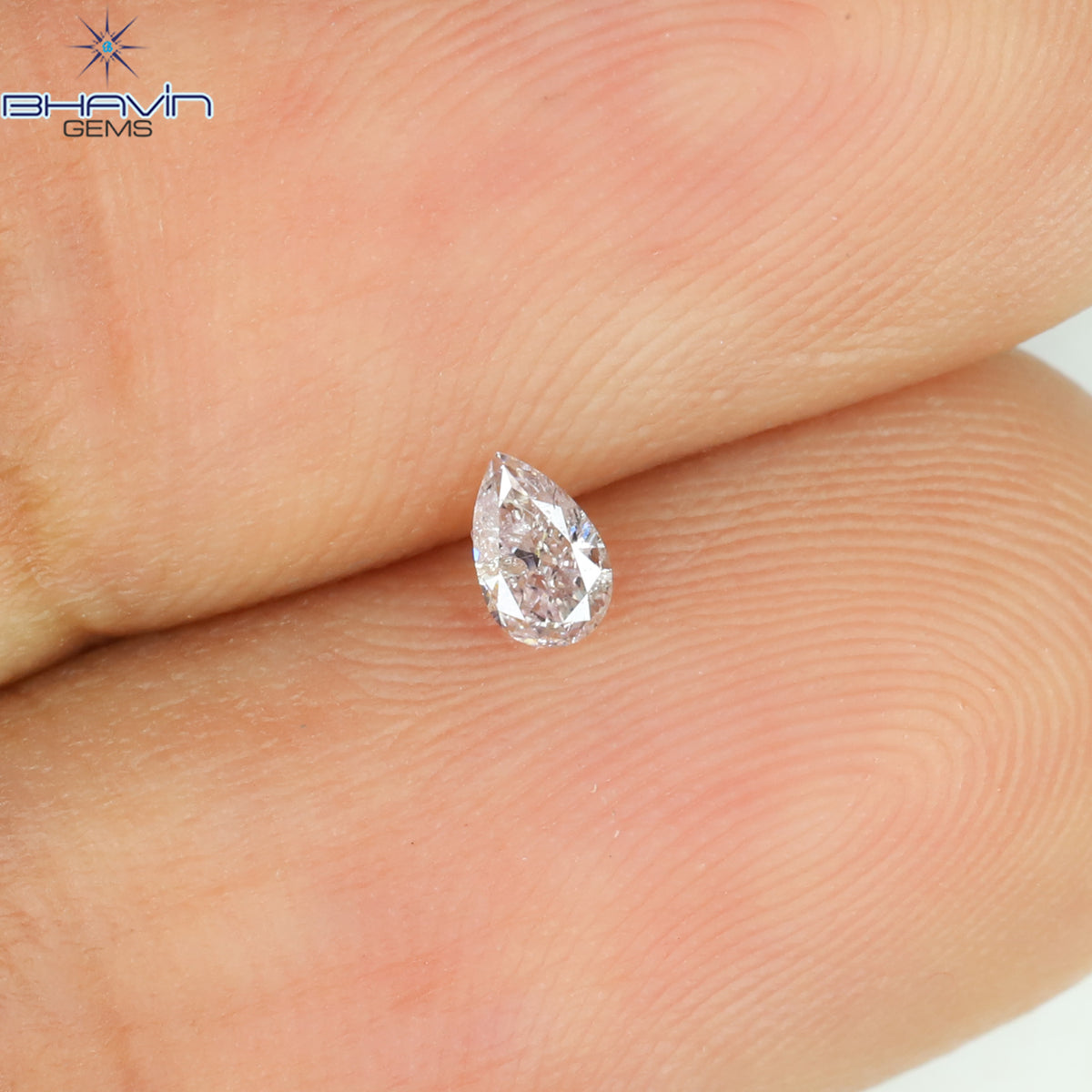 0.08 CT ペアシェイプ ナチュラル ダイヤモンド ピンク色 VS1 クラリティ (3.45 MM)
