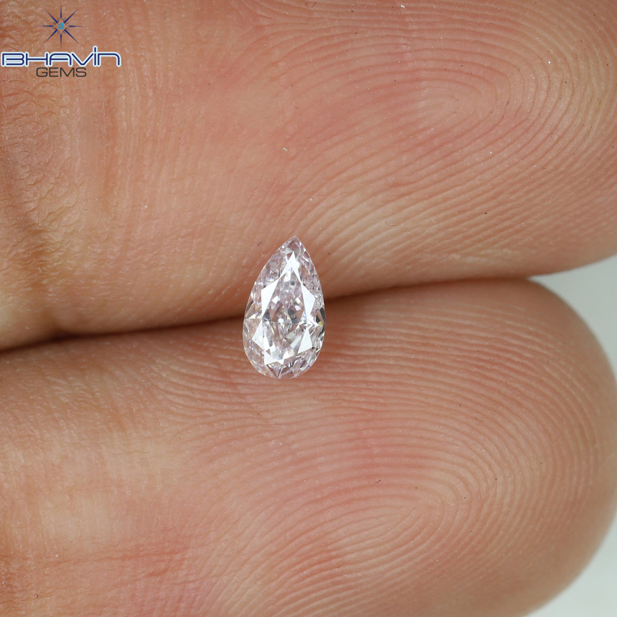 0.17 CT ペアシェイプ 天然ダイヤモンド ピンクカラー VS2 クラリティ (4.46 MM)