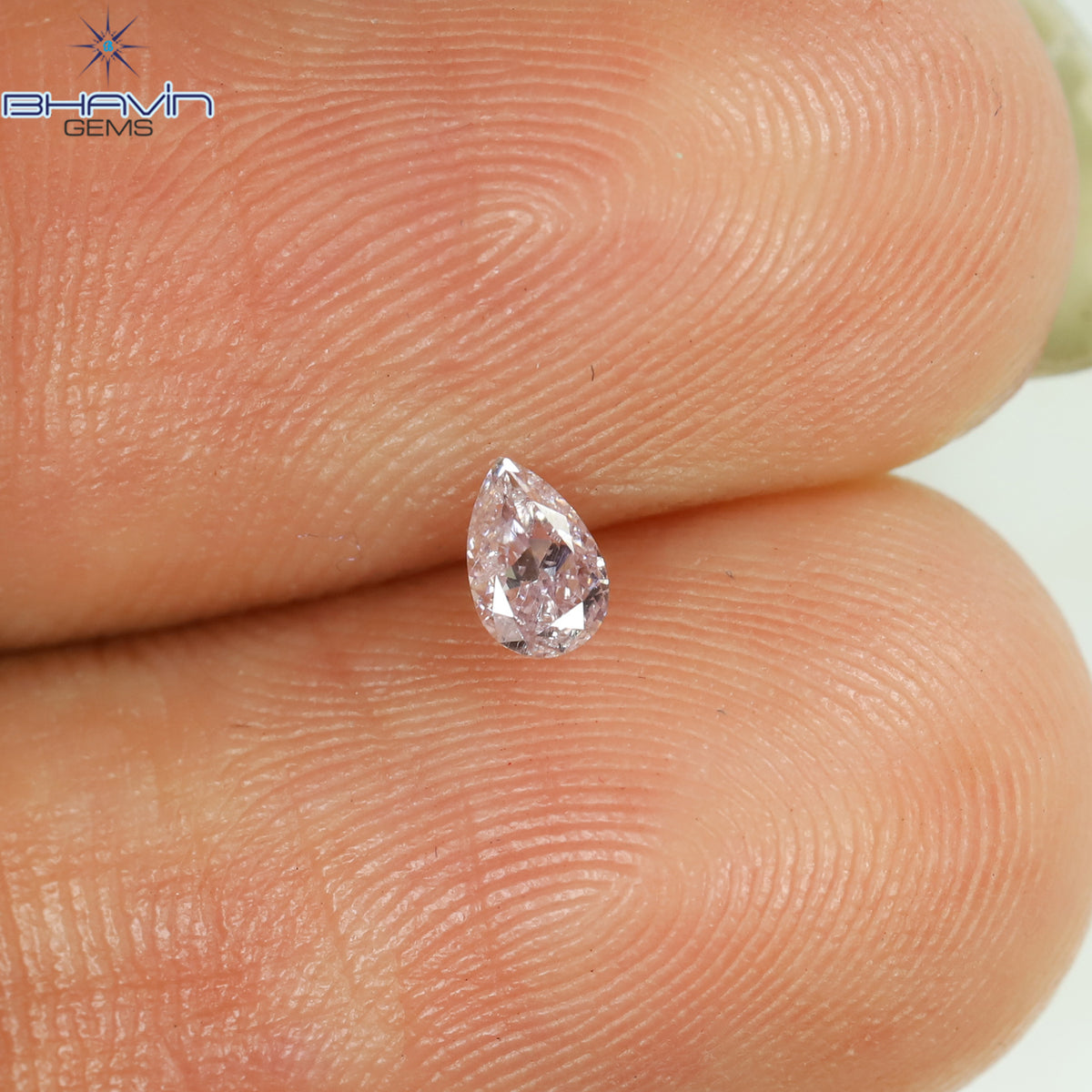 0.11 CT Natural Pear Diamond Pink Color Clarity SI2 (3.88 MM)