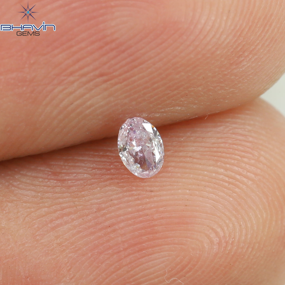 0.08 CT オーバルシェイプ 天然ダイヤモンド ピンクカラー SI1 クラリティ (3.31MM)