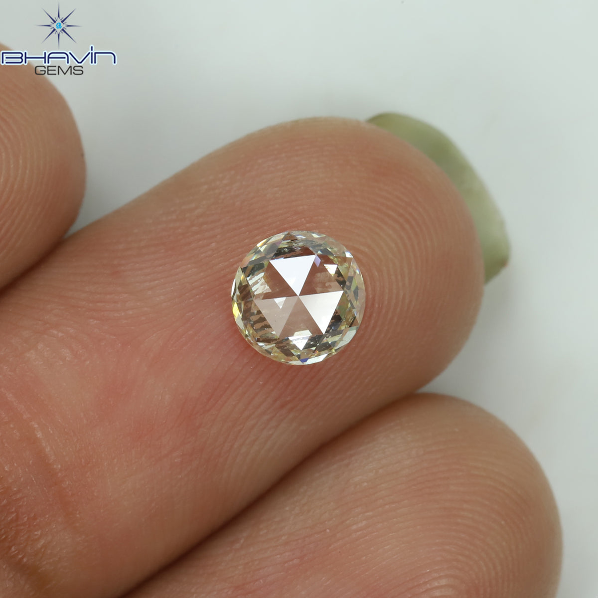 0.63 CT Natural Round Rose Cut Diamond Light Yellow Color Clarity SI1 (5.42 MM)