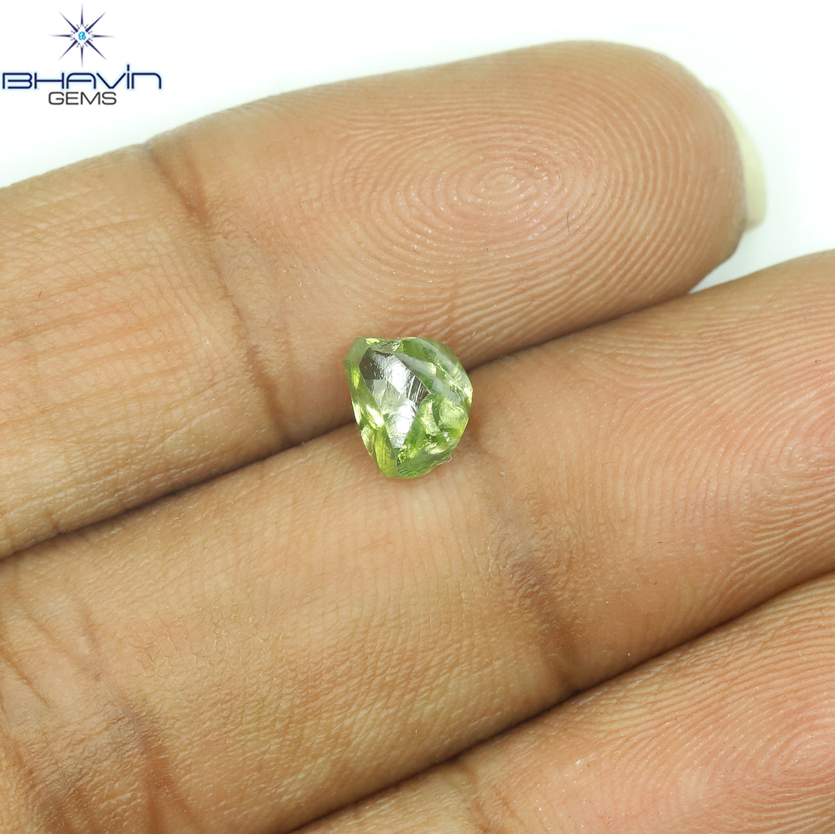 1.00 CT Natural Rough Diamond Enhanced Green Color Clarity VS (5.89 MM)