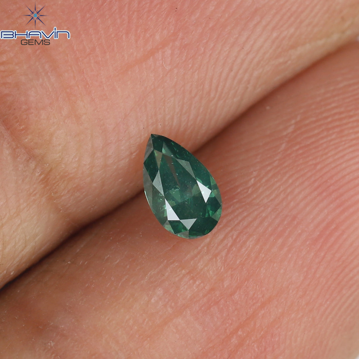 0.21 CT Natural Pear Diamond Enhanced Blue Color Clarity SI2 (5.20 MM)