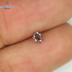 0.12 CT Oval Shape Natural Diamond Pink Color I3 Clarity (3.43 MM)