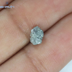0.79 CT ラフシェイプ ナチュラル ダイヤモンド グレー カラー I3 クラリティ (6.28 MM)