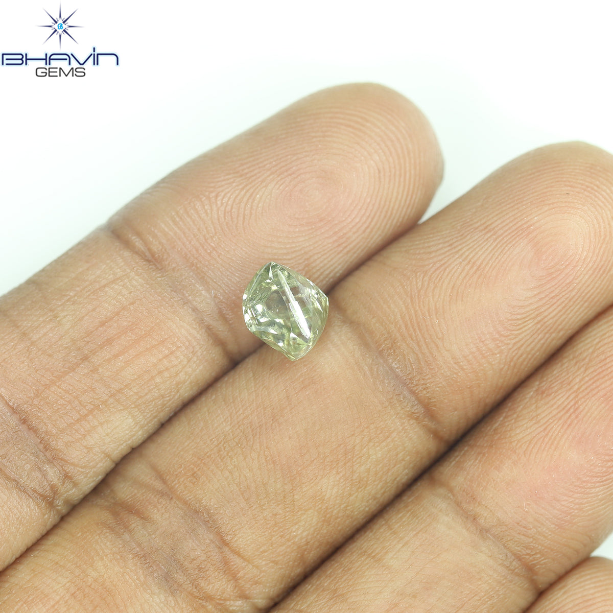1.60 CT Natural Rough Diamond Green Color Clarity VS (6.83 MM)