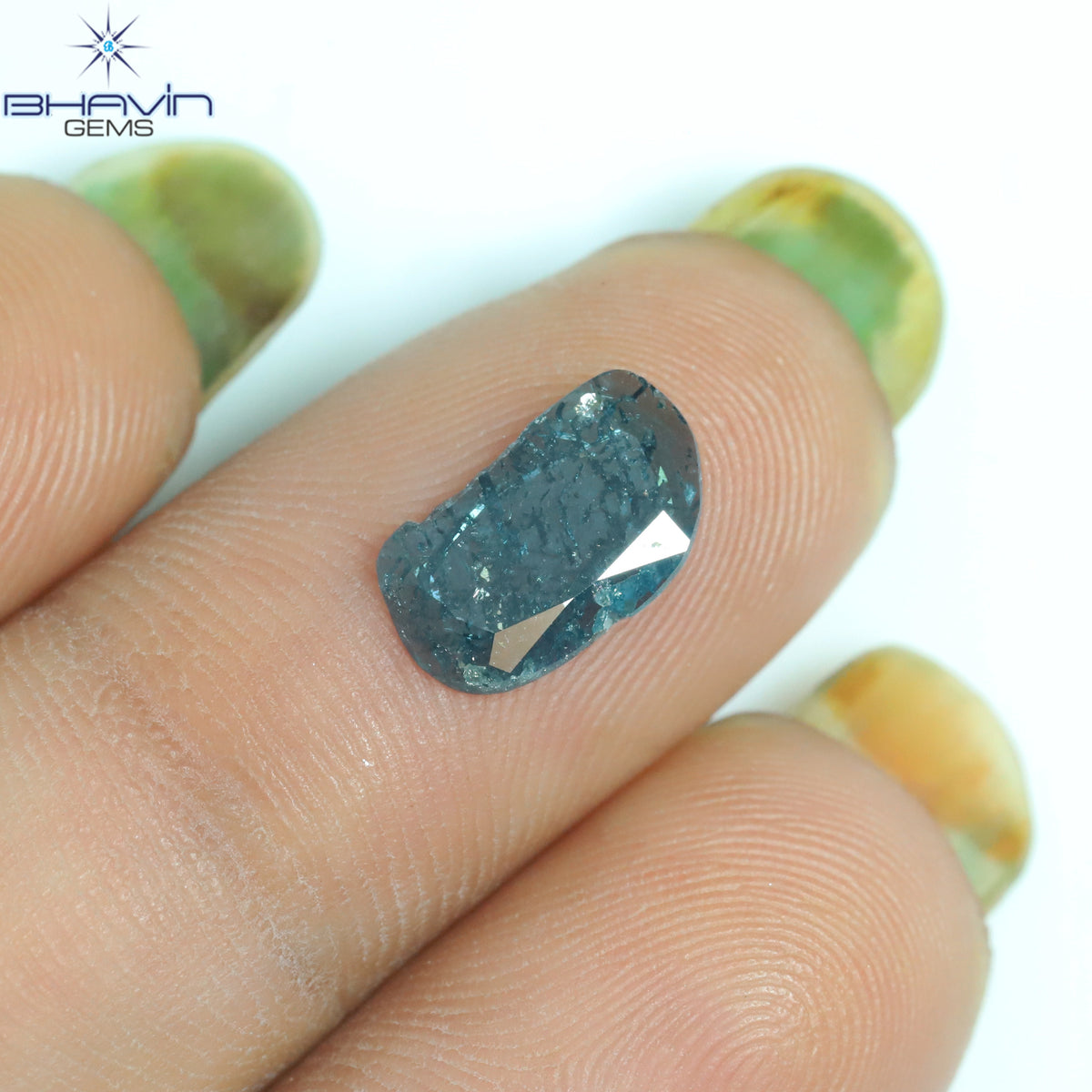 0.59 CT ペアシェイプ ナチュラル ダイヤモンド ブルー カラー I1 クラリティ (8.80 MM)