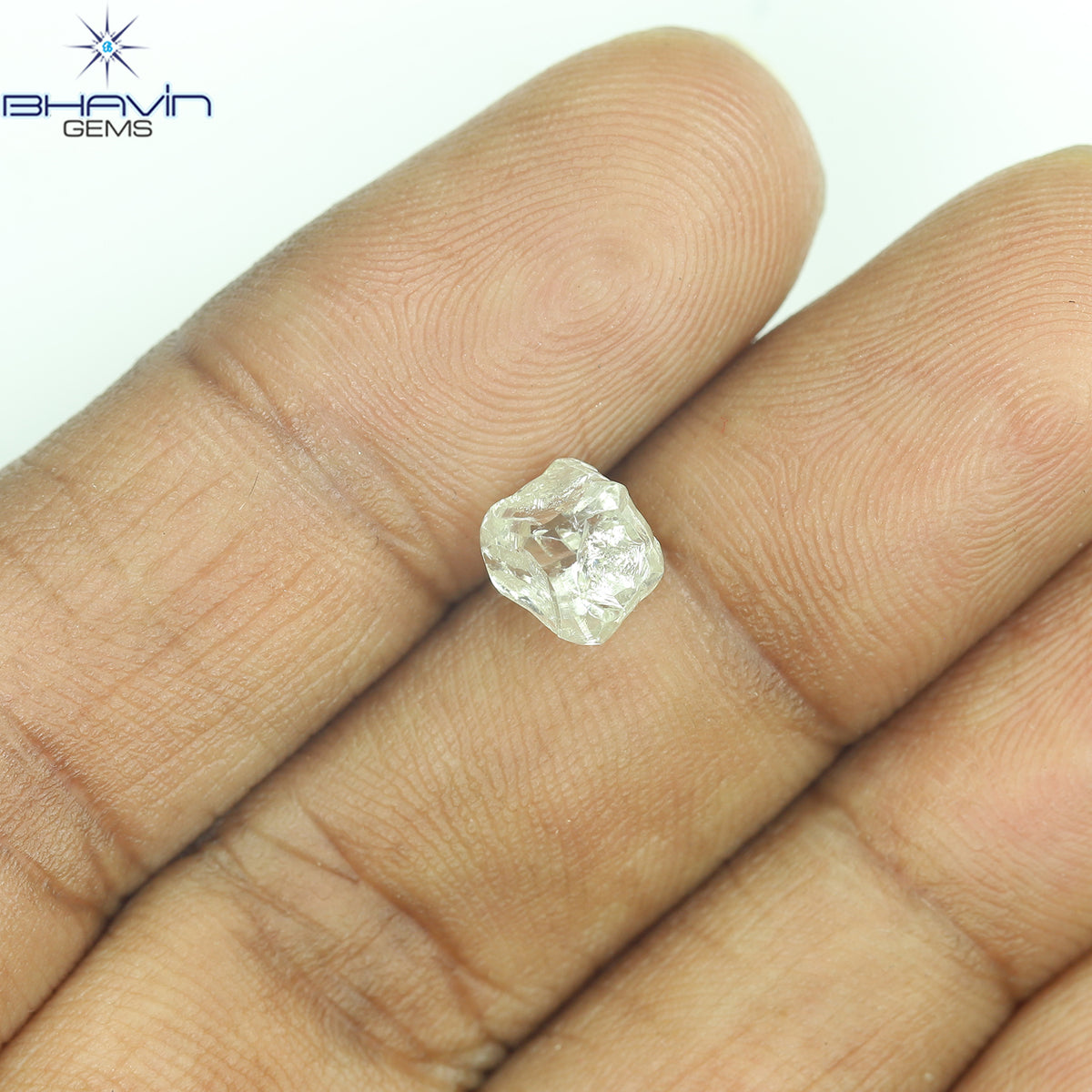 1.55 CT Natural Rough Diamond White Color Clarity VS (7.41 MM)