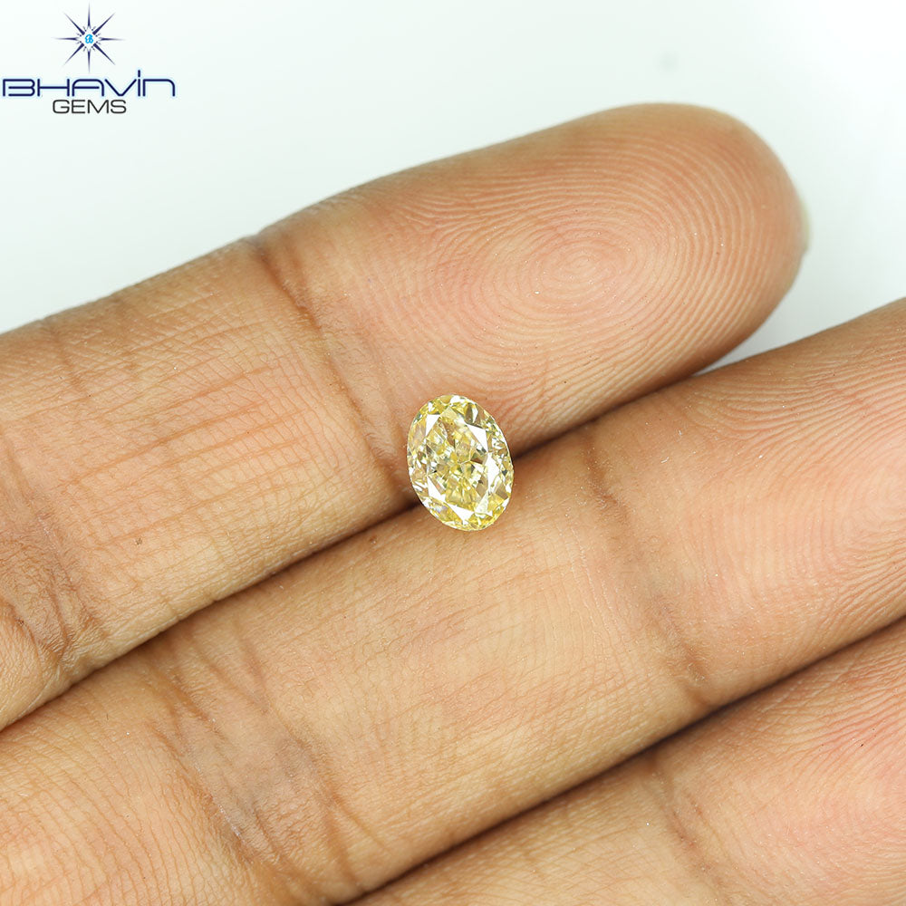 0.80 CT Oval Diamond Natural Yellow Color VS2 Clarity (6.27 MM)