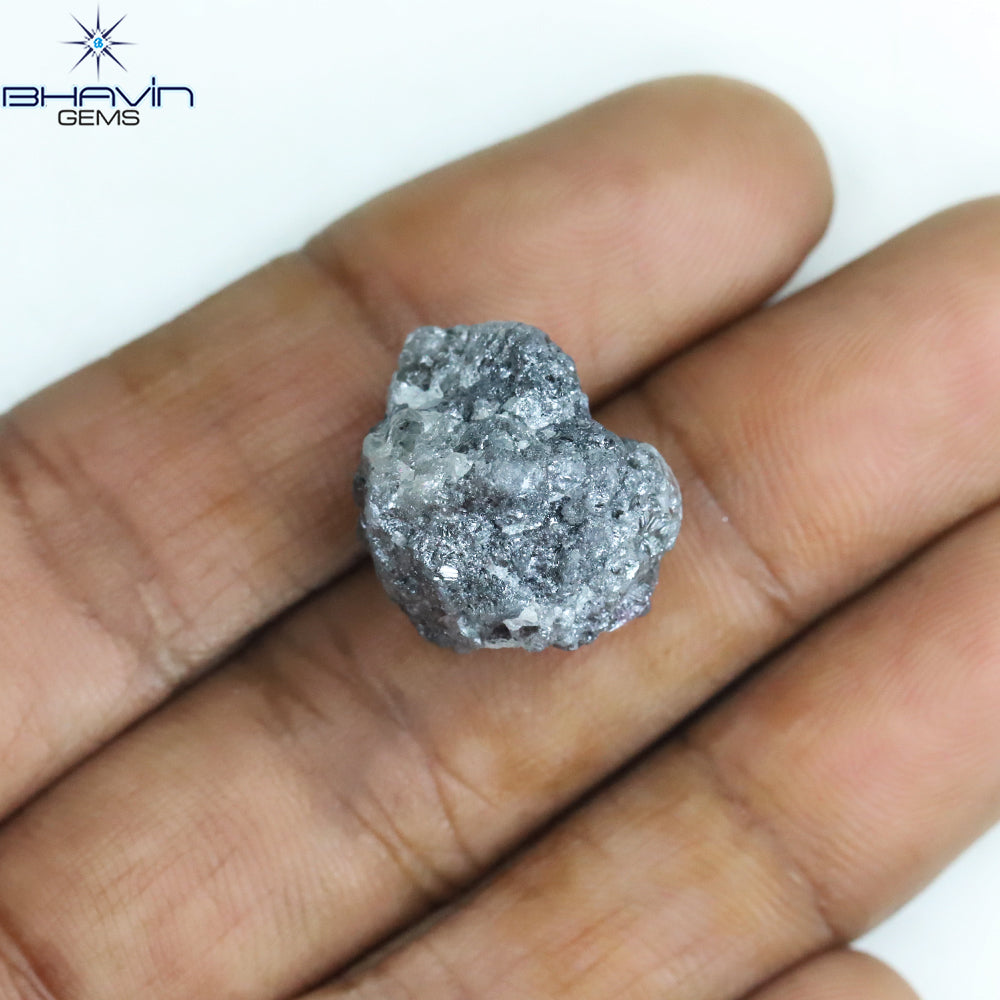 19.41 CT Rough Shape Natural Diamond Grey (Salt And Pepper) Color I3 Clarity (16.76 MM)