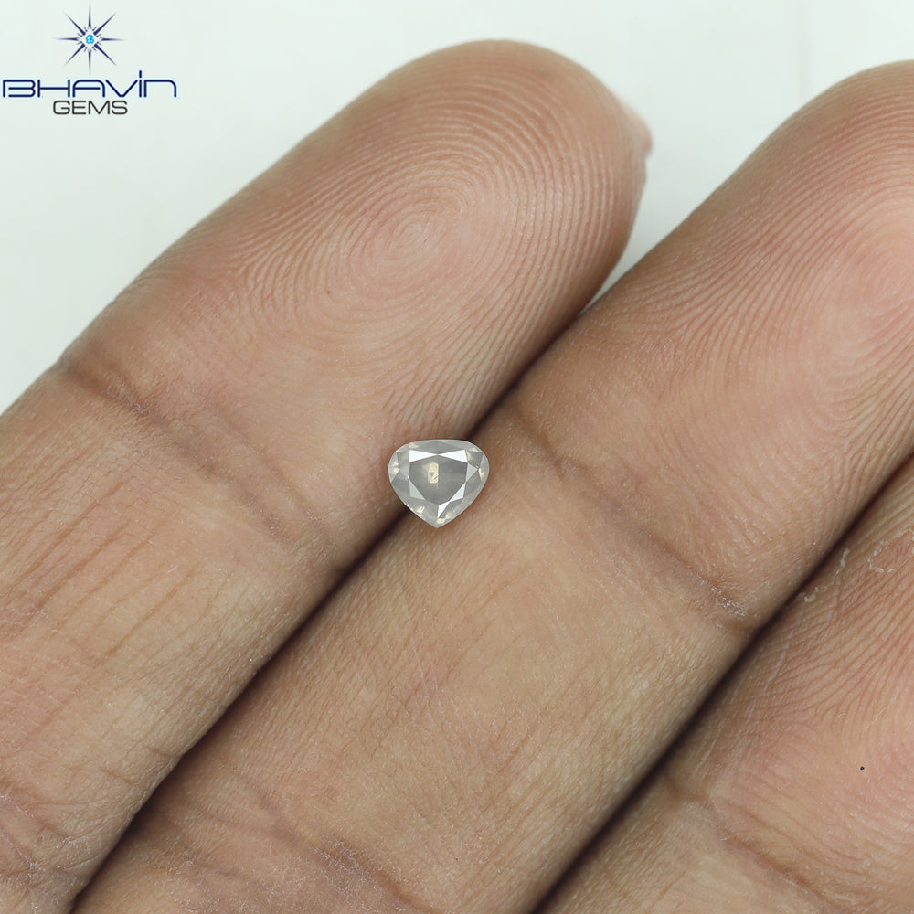 0.22 CT Heart Shape Natural Diamond Grey Color I1 Clarity (4.05 MM)