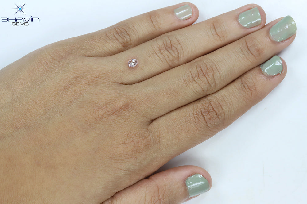 0.12 CT Oval Shape Natural Diamond Pink Color I1 Clarity (3.17 MM)