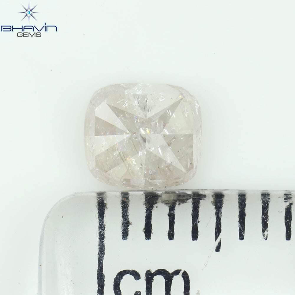 0.63 CT Cushion Shape Natural Diamond Pink Color I3 Clarity (5.05 MM)