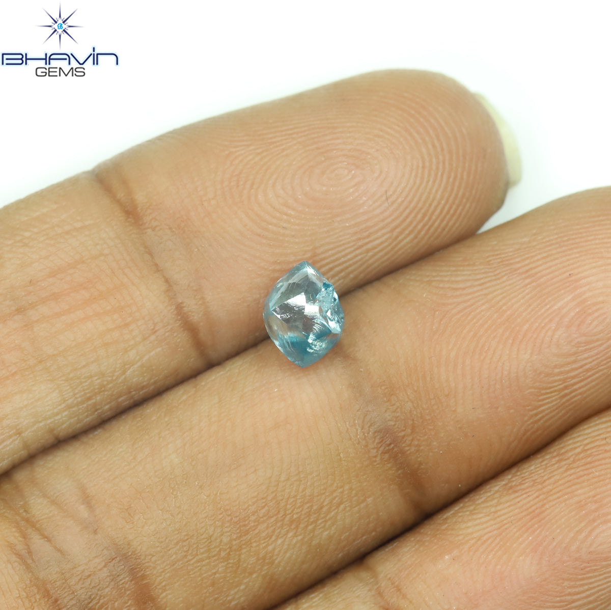 1.22 CT Natural Rough Diamond Enhanced Blue Color Clarity VS (6.13 MM)