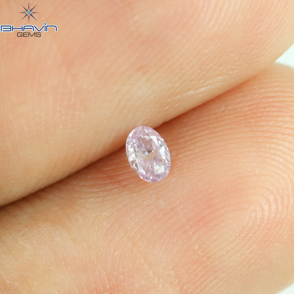 0.08 CT Oval Shape Natural Diamond Pink Color I1 Clarity  (3.23 MM)