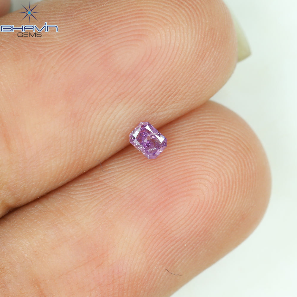 0.07 CT Radiant Shape Natural Diamond Pink Color I1 Clarity (2.80 MM)