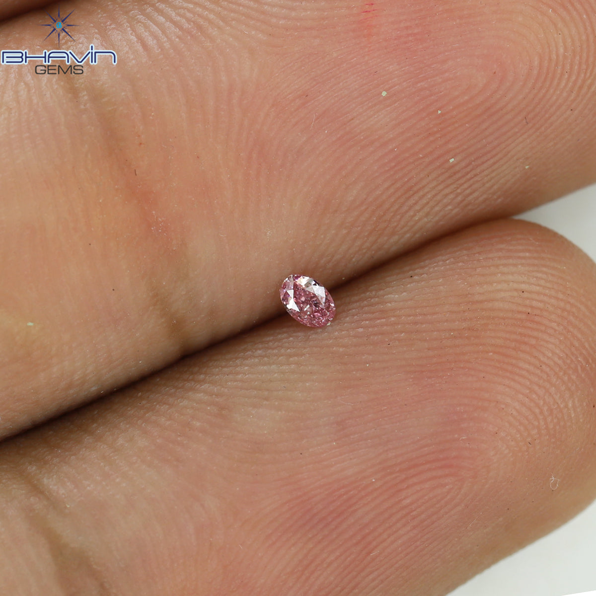 0.06 CT Oval Shape Natural Diamond VIVID Pink (Argyle) Color SI1 Clarity (2.70 MM)