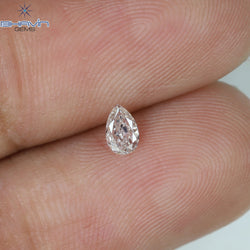 0.15 CT Pear Shape Natural Diamond Pink Color SI1 Clarity (3.90 MM)