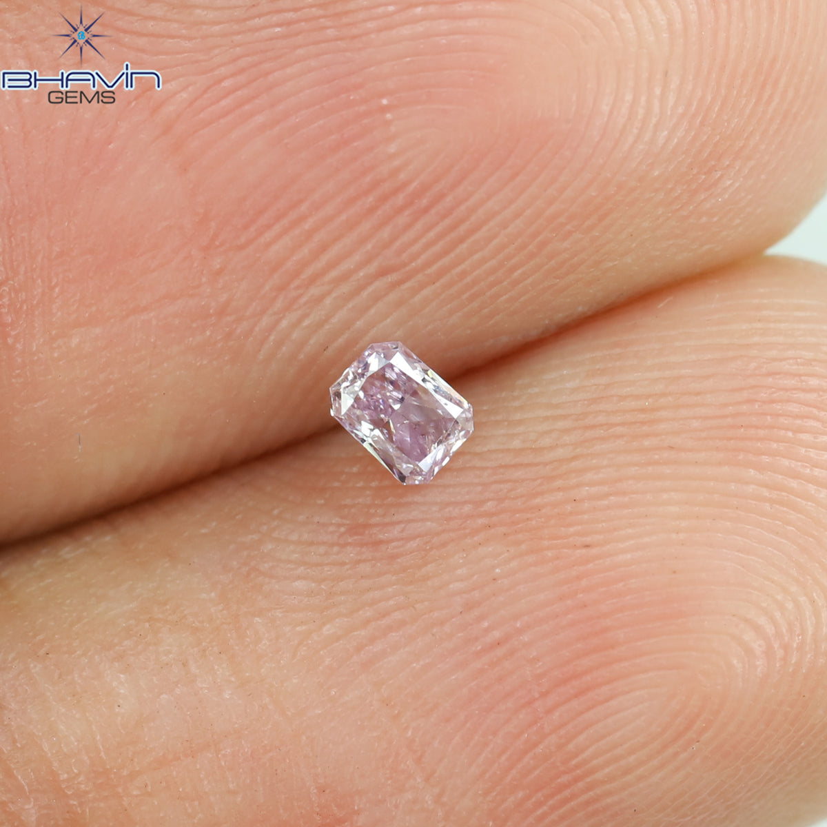 0.10 CT ラディアントシェイプ 天然ダイヤモンド ピンクカラー SI1 クラリティ (2.90 MM)