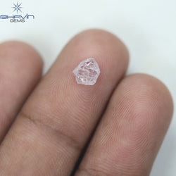 0.52 CT Rough Shape Natural Diamond Pink Color I1 Clarity (5.63 MM)