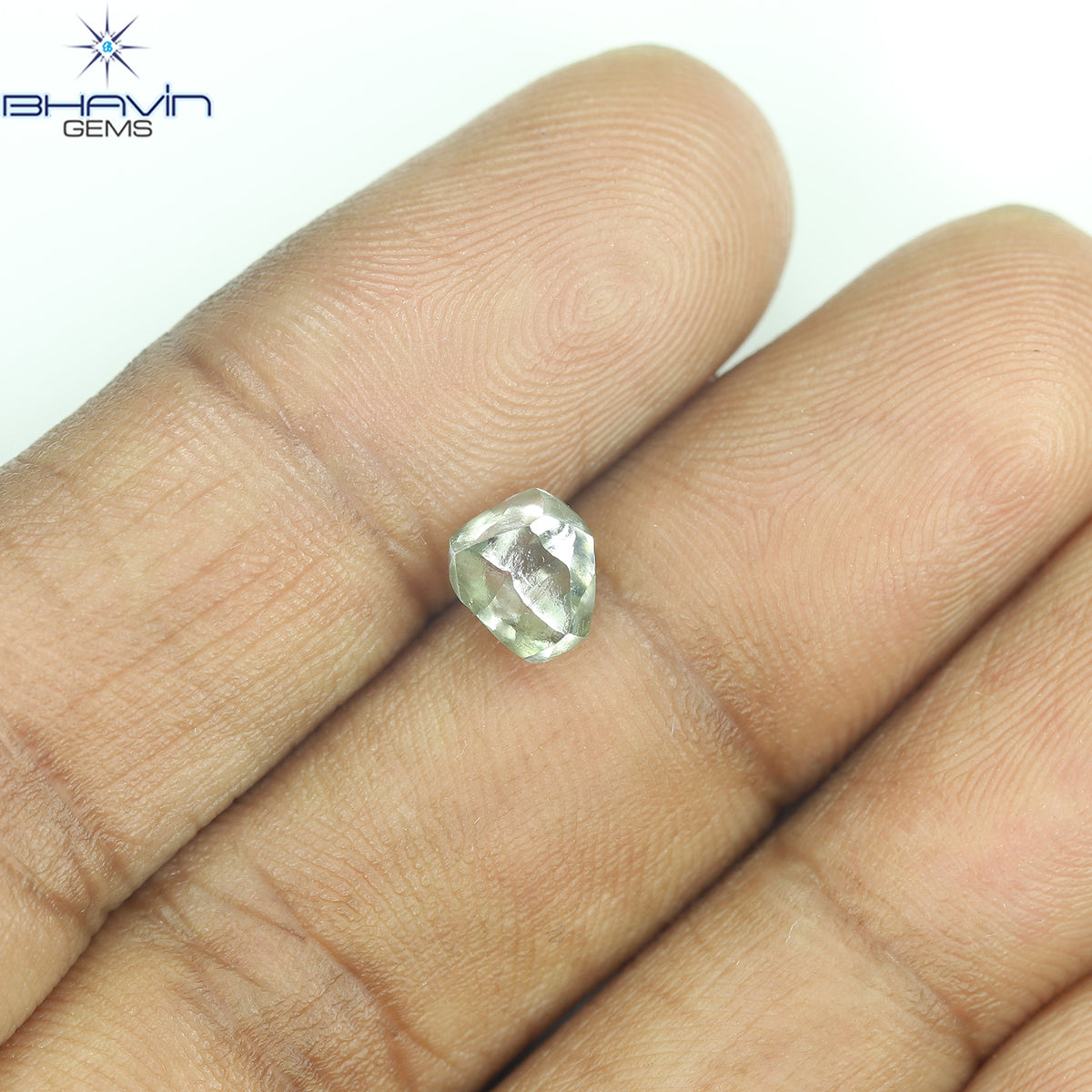 1.19 CT Natural Rough Diamond Green Color Clarity VS (6.42 MM)