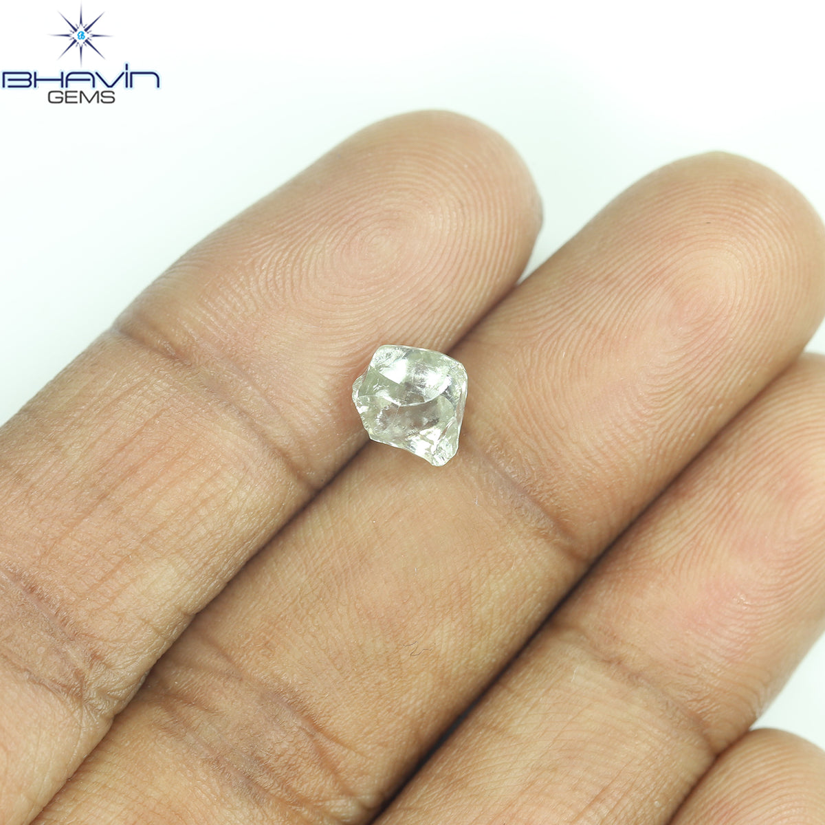 1.60 CT Natural Rough Diamond Green Color Clarity VS (6.45 MM)