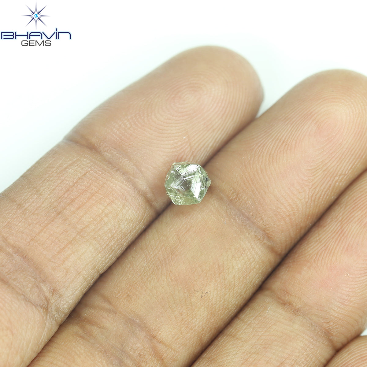 1.21 CT Natural Rough Diamond Green Color Clarity VS (6.14 MM)