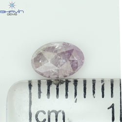 0.54 CT Oval Shape Natural Diamond Pink Color I3 Clarity (5.88 MM)