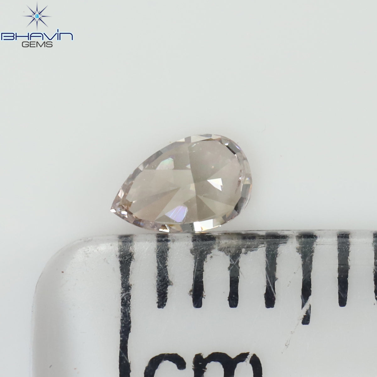 0.13 CT Natural Pear Diamond Pink Color Clarity SI2 (4.05 MM)