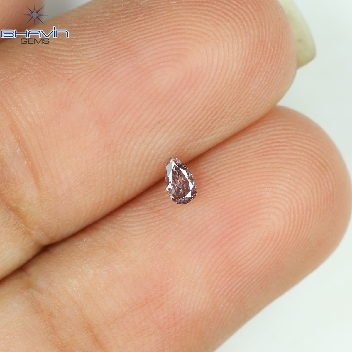 0.07 CT Pear Shape Natural Diamond Pink Color SI1 Clarity (3.52 MM)