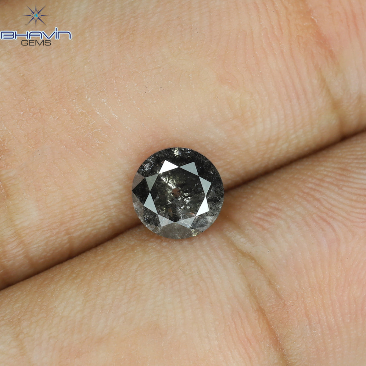 0.92 CT Natural Round Salt And Papper Diamond I3 Clarity (6.27 MM)