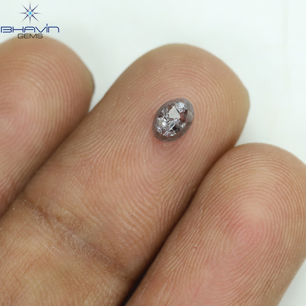 0.36 CT オーバルシェイプ ナチュラル ダイヤモンド ソルト アンド パッパー カラー I3 クラリティ (4.66 MM)