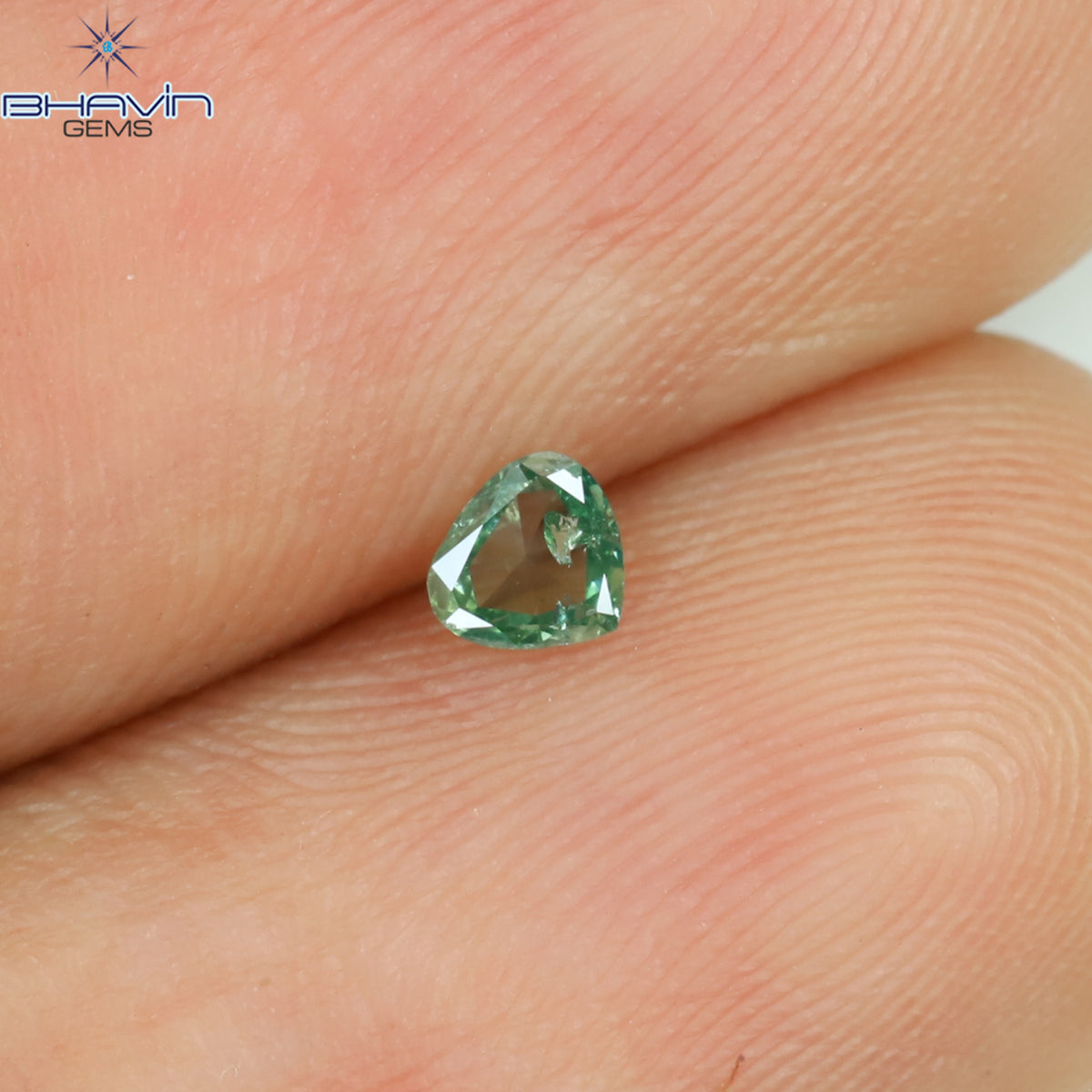 0.18 CT ハート シェイプ ナチュラル ダイヤモンド グリーン カラー VS2 クラリティ (3.66 MM)