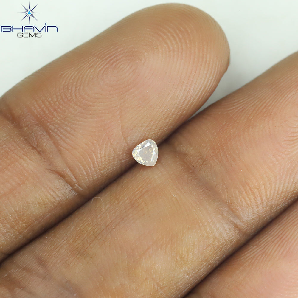 0.15 CT ハート シェイプ ナチュラル ダイヤモンド レッド ブラウン カラー SI1 クラリティ (4.76 MM)
