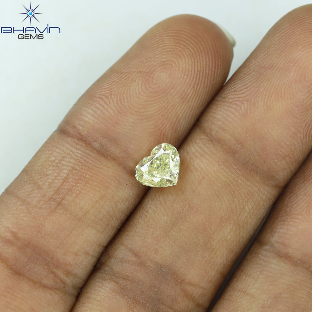 GIA認定 1.00 CT ハートダイヤモンド イエローカラー 天然ルースダイヤモンド (6.30 MM)