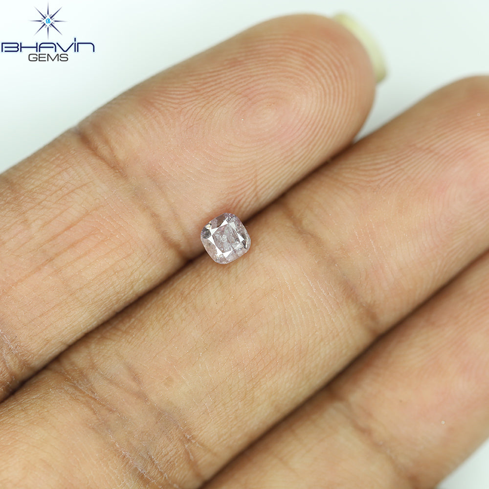 0.35 CT Cushion Diamond Natural Pink Color I3 Clarity (3.76 MM)